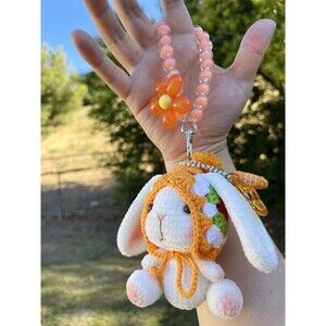 Bunny plush keychain Crochet Animal Bunny plush for bag amigurumi Crochet bunny